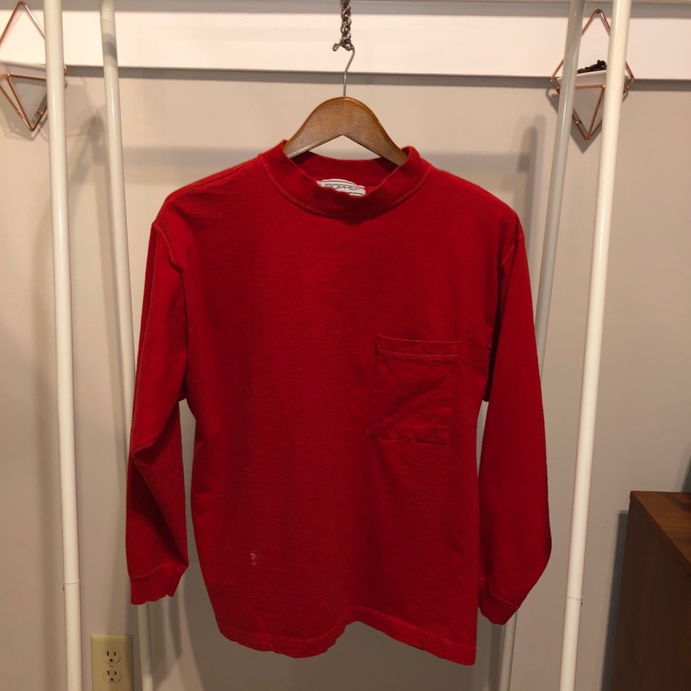 Vintage EUROPREP Mock Neck Pocket Tee